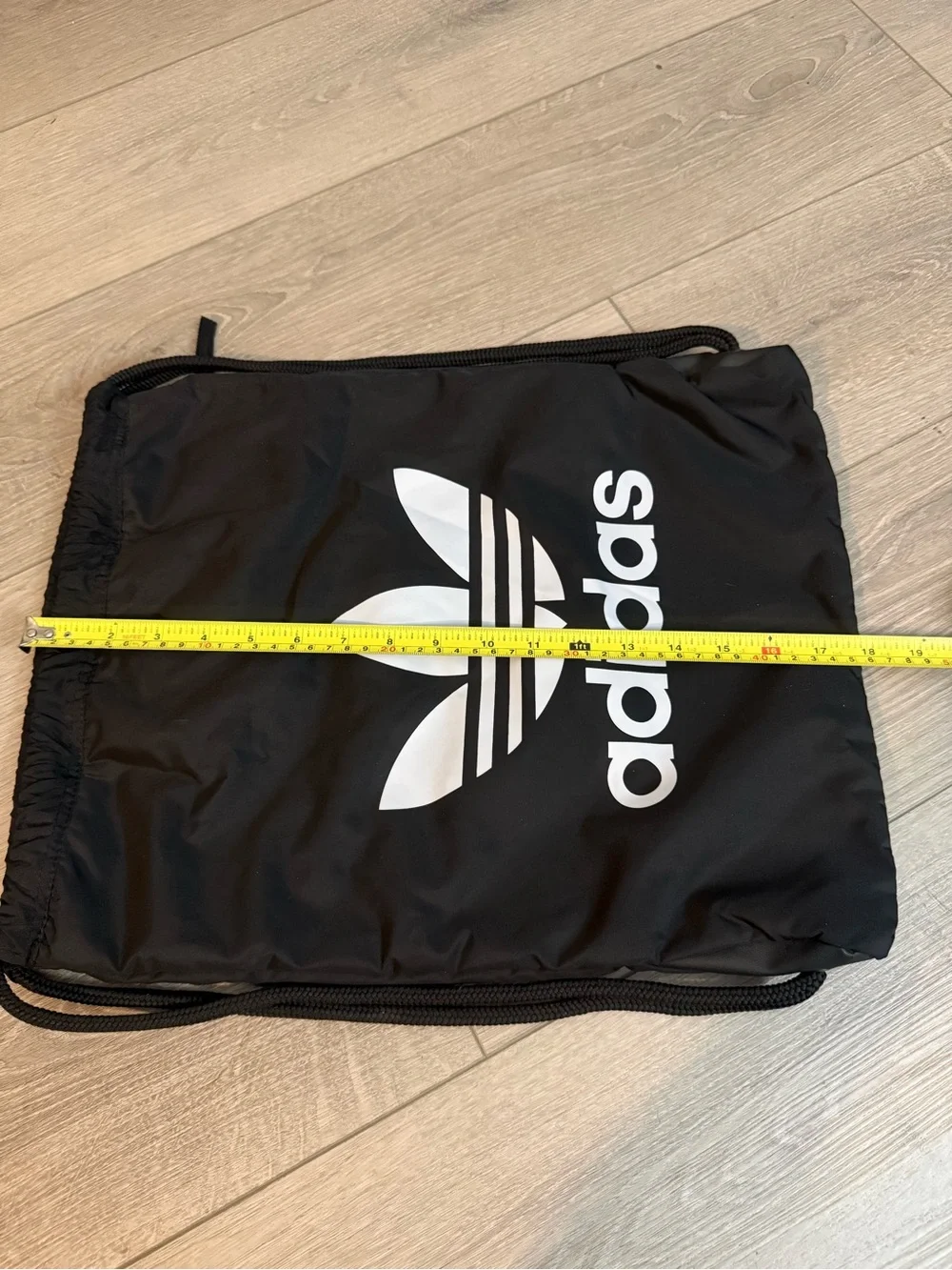 adidas Black Trefoil Drawstring Gym Bag - Picture 5 of 6